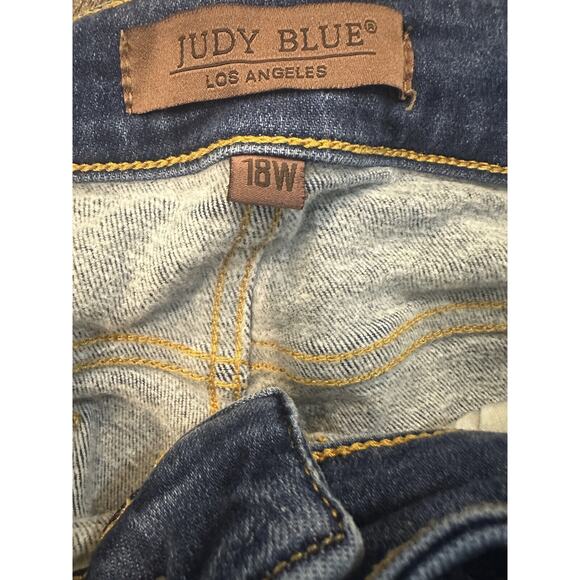 Judy Blue Thermal Straight Fit Jeans Contrast Wash JB82561 Women's Plus Size 18W - Picture 5 of 14